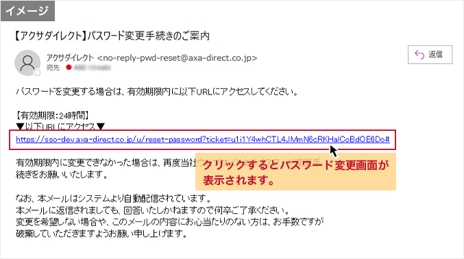 受信したメールのリンクをクリック